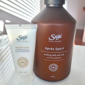 Saje Muscle Melt Apres Sport Body Recovery Bath Salt Soak Lotion Butter New Kit